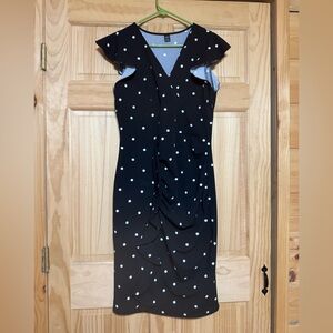 Elegant Black Polka Dot Dress